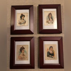 Antique Zira Cigarette Silk Prints - Collectionof 4 Framed